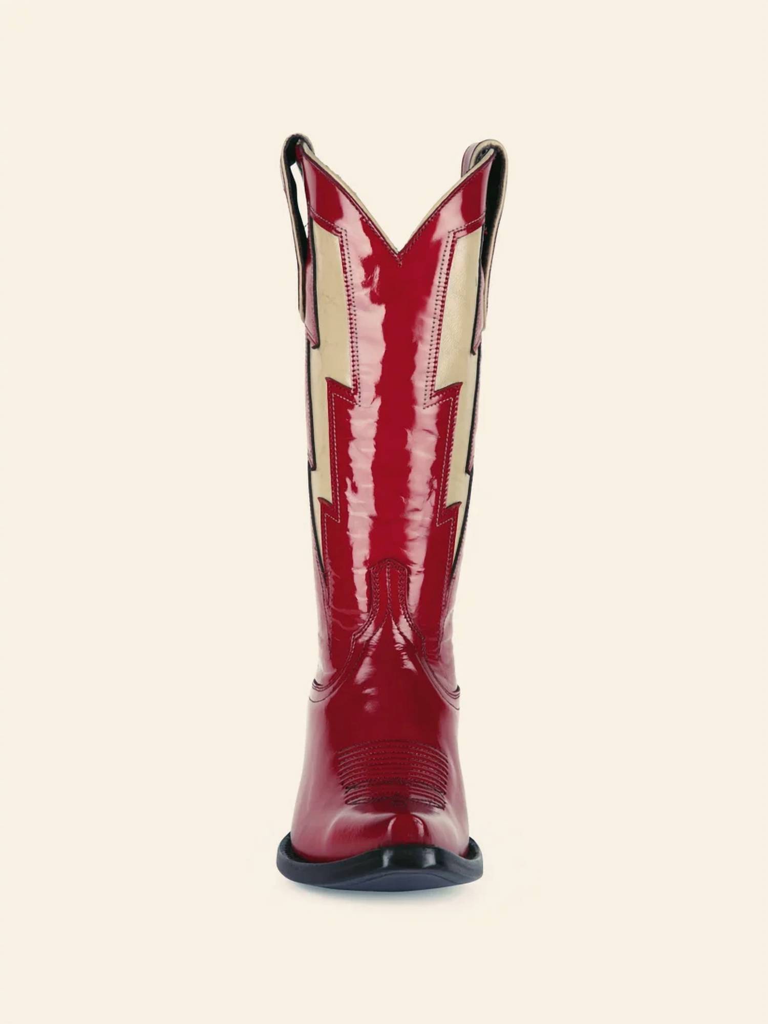 New Allens Boots Women's Stitch Snip-Toe Mid Calf Cowgirl Boots With Lightning I — image 3 of 4